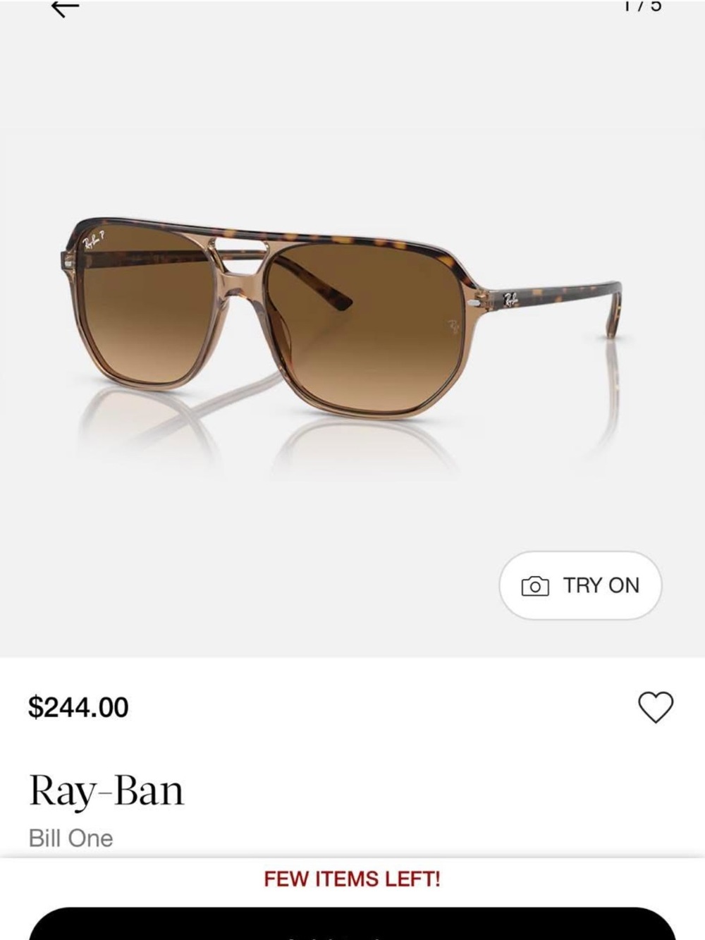Ray-Ban Brown Tortoise Aviator Sunglasses - Picture 1 of 5